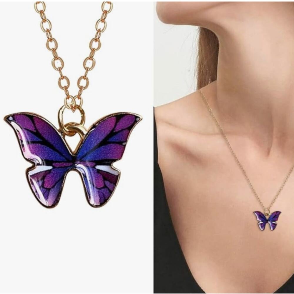 NIB Make A Wish Butterfly Pendant Necklace